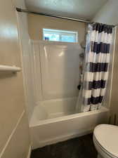 Main full bathroom with brand new shower/tub and flooring