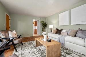 Living room featuring light hardwood / wood-style floors