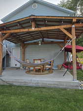 Patio space outside in the yard