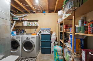 Laundry room with separate washer and dryer