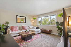 View of carpeted living room