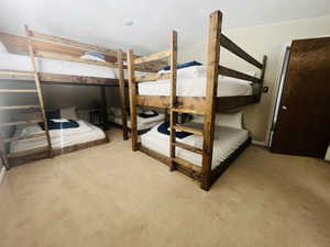 Bedroom with carpet flooring