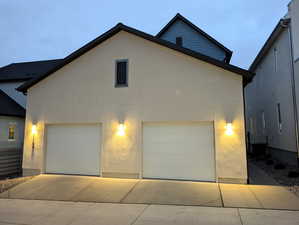 Exterior of Oversized 3-car garage!