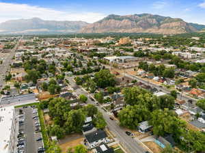 Drone / aerial view with a mountain view showing proximity to downtown ogden