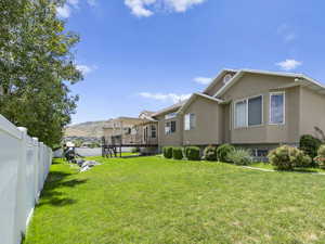 View of yard featuring a mountain views.