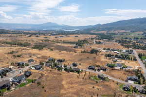 Aerial view featuring a mountain view