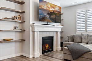 Living room featuring hardwood / wood-style floors