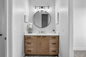 Bathroom featuring vanity