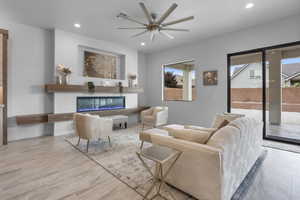 Living room with ceiling fan