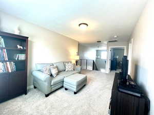 View of carpeted living room