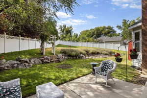 View of yard with a patio area