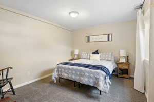 Bedroom featuring carpet flooring