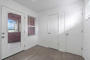 Unfurnished bedroom featuring carpet floors