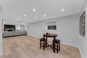 Dining space featuring light hardwood / wood-style flooring