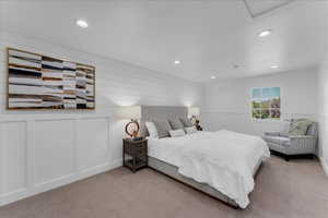 View of carpeted bedroom