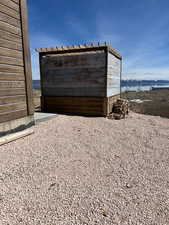 View of outdoor structure featuring a water view