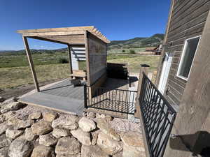 Deck with a mountain view