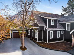 View of front of home featuring a garage