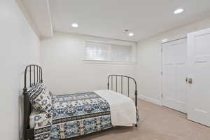 View of carpeted bedroom