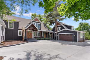 View of front of house with a garage