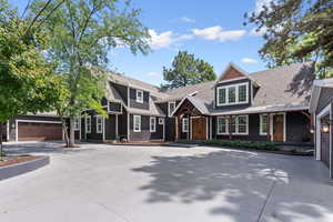 View of front of home with a garage