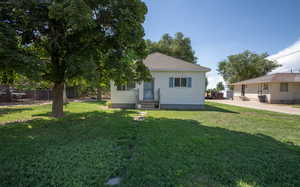 Front of the house with a lawn