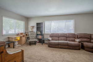 View of carpeted living room