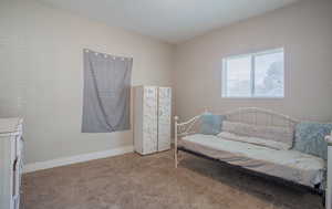 Bedroom featuring carpet flooring