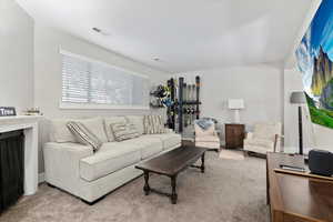 View of carpeted living room