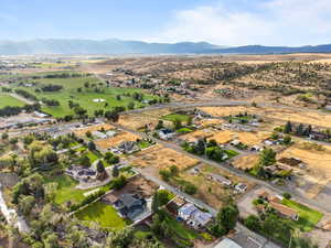 Drone / aerial view with a mountain view