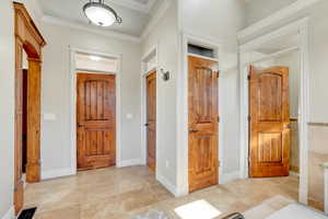 His and her closet in bathroom