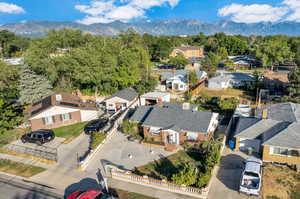 Aerial view featuring a mountain view