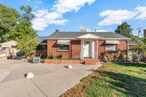 View of front of home with a front lawn