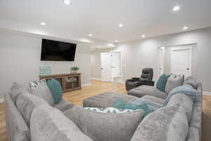 Living room featuring light hardwood / wood-style floors