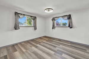 Spare room with wood-type flooring