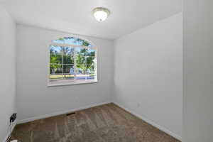 View of carpeted spare room