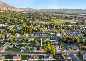 Bird's eye view featuring a mountain view