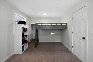 Bedroom with carpet floors