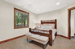 Bedroom featuring carpet floors