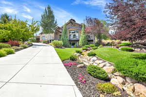 View of front of property with a front yard