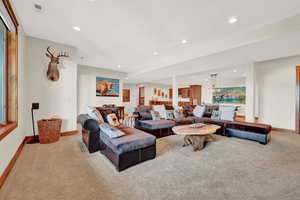 View of carpeted living room