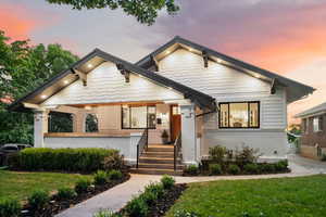 View of front of home with a lawn