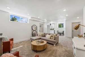 View of carpeted living room