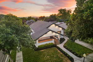 View of aerial view at dusk