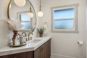 Bathroom featuring vanity