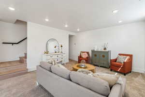 View of carpeted living room