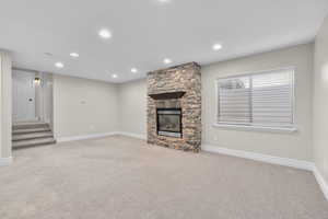 Family room with gas fireplace