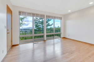 Floor to ceiling windows in basement bedroom