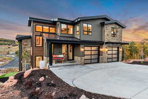 View of front of house featuring a garage