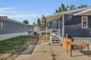 Exterior space with a patio area